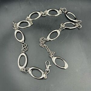 Fossil Silver Oval Link Belt